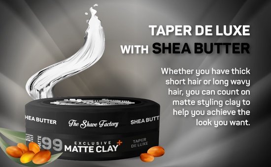 The Shave Factory Taper De Luxe Matte Clay | Hairclay | Haarklei | Pomade | Wax 150g - The Shave Factory
