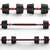 halterset dumbell set gewichten set - gym- fitness - zwart - 20 kg