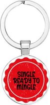 Akyol - single ready to mingle Sleutelhanger - Single ready to mingle - alle singles onder ons - single - liefde - vrijgezel - 2,5 x 2,5 CM