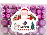 MIFOR® - Luxe set 100 stuks Roze Kerstballen - Ø 3/4/6 cm - glimmend, mat & glitter