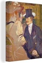 Canvas Schilderij The Englishman - Schilderij van Henri de Toulouse-Lautrec - 30x40 cm - Wanddecoratie