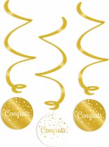 Swirl decorations gold/white - Congrats