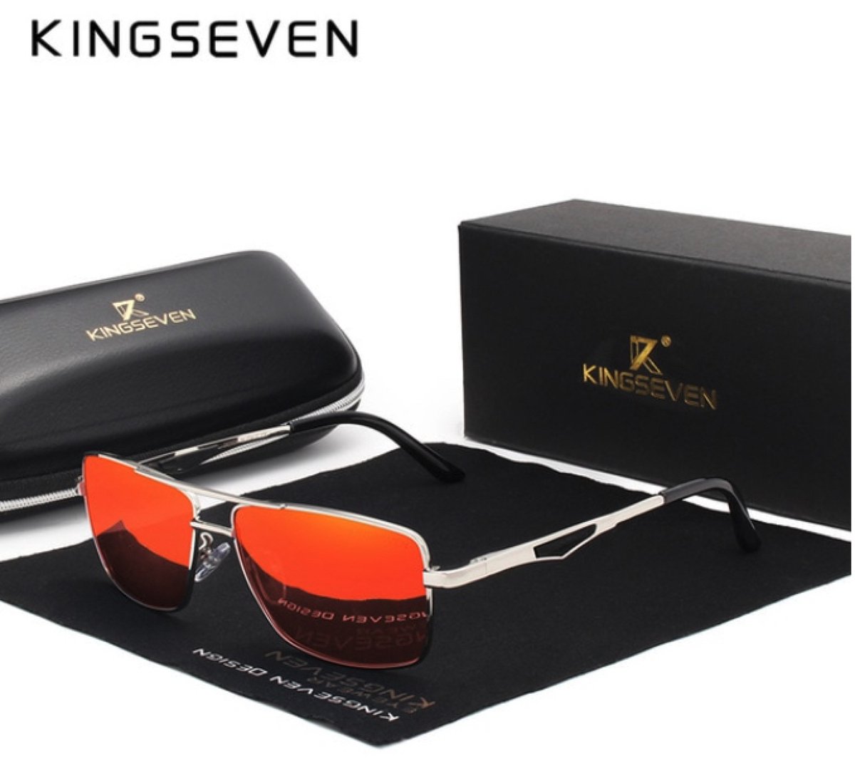 KingSeven Redstar - Pilotenbril met UV400 en polarisatie filter - Z197
