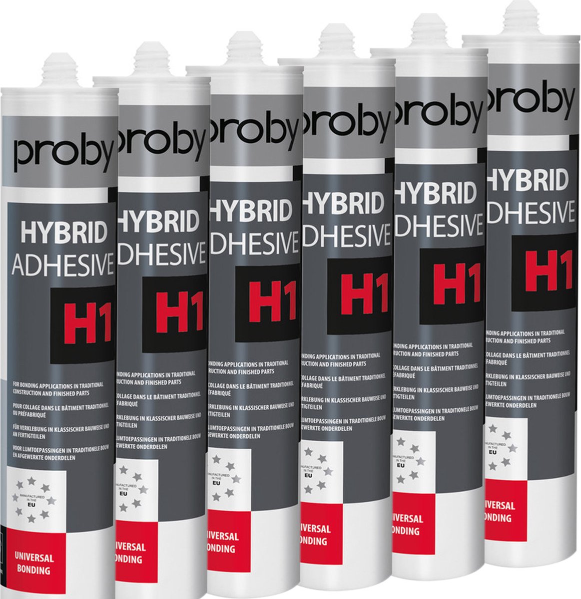 Proby Hybridekit H1 Lijmkit 290ml - Wit - 6 stuks