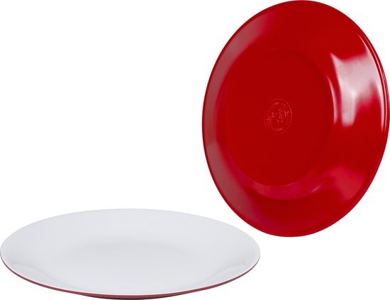 Bo-Camp - Dinerbord - Two-Tone - Melamine - 4 Stuks - Rood van Bo-Camp — afbeelding 2