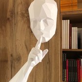 3D Papercraft Kit Silence – Compleet knutselpakket met snijmat, liniaal, vouwbeen, mesje – 31 x 60 cm – Wit