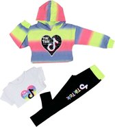 3-delig tie dye tik tok kleding set-pakje-meisjes-tik tok trui+tik tok legging+tik tok t-shirt- maat 140