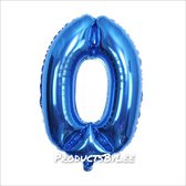 Ballon Cijfer 0 Jaar Blauw Verjaardag Versiering Helium Ballonnen Feest Versiering 80Cm