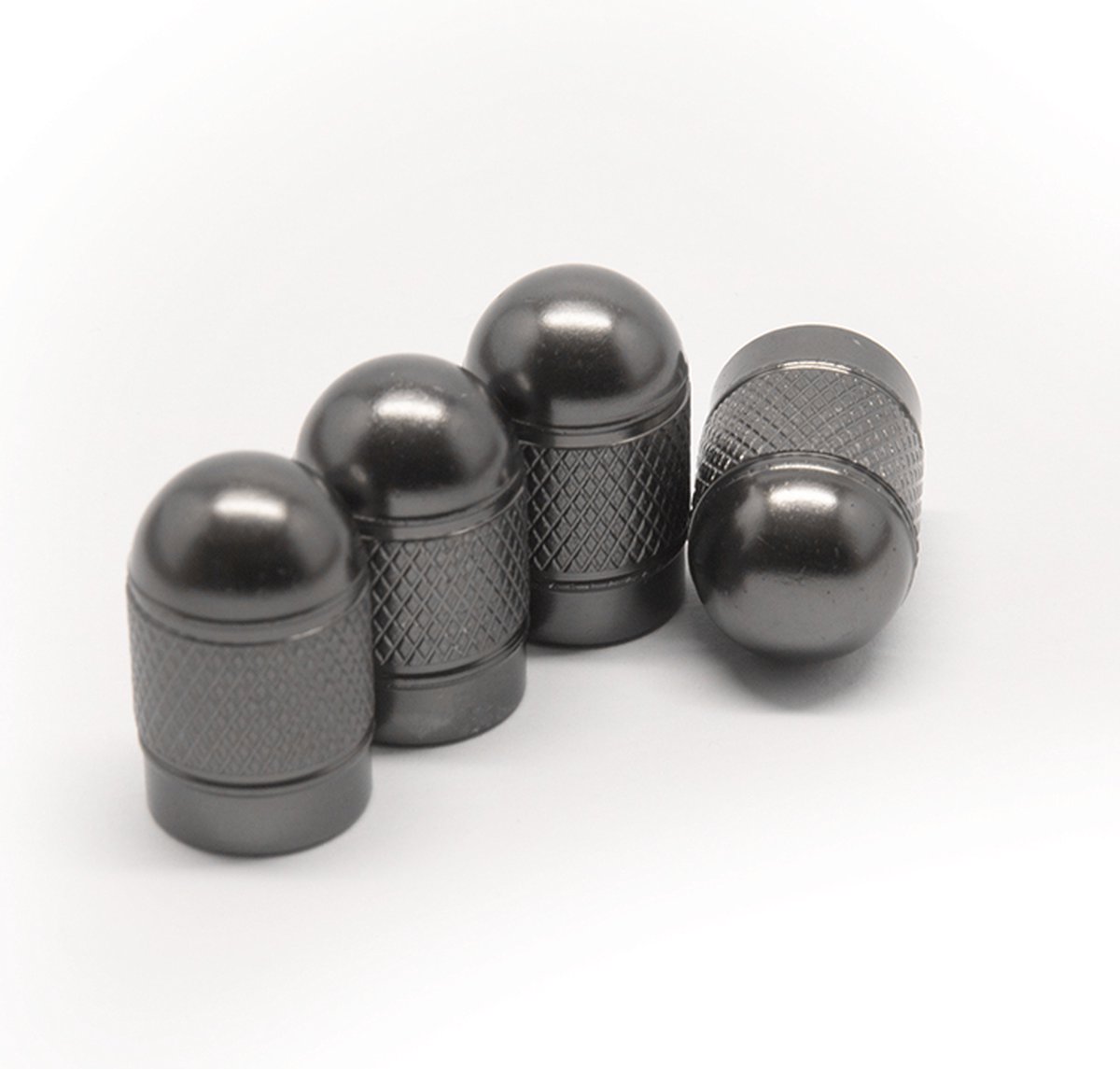 TT-products Ventieldoppen Grey Bullets aluminium 4 stuks grijs - auto ventieldop - ventieldopjes