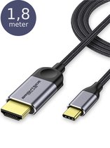 USB-C naar HDMI kabel – 4K bij 30Hz – Premium Nylon Gevlochten – 1,8 meter