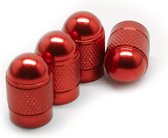 TT-products ventieldoppen Red Bullets aluminium 4 stuks Rood - auto ventieldop - ventieldopjes
