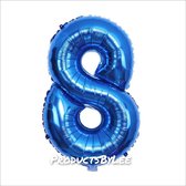 Ballon Cijfer 8 Jaar Blauw Verjaardag Versiering Helium Ballonnen Feest Versiering 80Cm