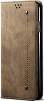 Xiaomi Redmi 8 Hoesje - Mobigear - Denim Slim Serie - Kunstlederen Bookcase - Bruin - Hoesje Geschikt Voor Xiaomi Redmi 8