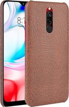 Xiaomi Redmi 8 Hoesje - Mobigear - Croco Serie - Hard Kunststof Backcover - Bruin - Hoesje Geschikt Voor Xiaomi Redmi 8