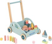 Lelin Toys Houten Loopwagen met Blokken