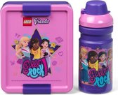 lunchset Friends meisjes 17 x 13,5 cm pp roze/paars 2-delig