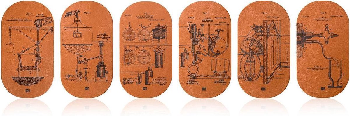 Onderzetter Vacuvin Bottle & Glass Double Coasters (6-delig)
