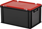 Combicolor dekselbak - 600x400xH335mm - zwart-rood