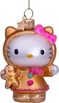 Vondels - Hello Kitty peperkoek - Glazen kerstdecoratie - Kerstbal - h9cm