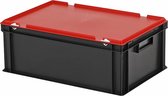Combicolor dekselbak - 600x400xH235mm - zwart-rood