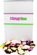 Veggie en Vegan Snoep & Snoepgoed mix doos - The Candy Box - Zoo mix  snoep - 0.5 KG uitdeel en verjaardag cadeau doos voor Mannen ,vrouwen en kinderen met: zoo mix, apenkoppen, fa
