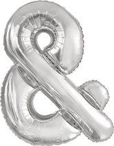 folieballon &-teken 86 cm zilver