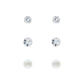 Joy|S - Zilveren oorbellen set - 3 paar - starter set oorknopjes
