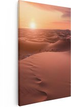 Artaza Canvas Schilderij Woestijn in de Sahara bij Zonsondergang - 40x60 - Poster Foto op Canvas - Canvas Print