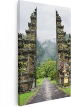 Artaza Canvas Schilderij Tempel Poort in Bali - 20x30 - Klein - Foto Op Canvas - Canvas Print