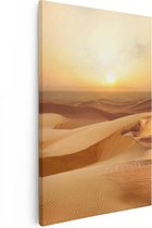 Artaza Canvas Schilderij Woestijn bij Zonsondergang in de Sahara - 20x30 - Klein - Foto Op Canvas - Canvas Print