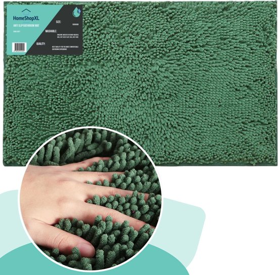 Badmat - 50x80cm - Pine Groen - Grote Antislip Douchemat Badkamermat of WC mat