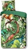 dekbedovertrek Prehistorie 140 x 220 katoen groen