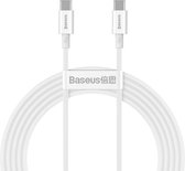 Baseus USB-C Snellader 100W - USB-C to USB-C 100W - USB-C Kabel - TYPE-C Kabel - Snellader USB-C - 1 Meter - Wit