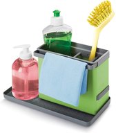 Salect gootsteenorganizer, kunststof ABS, groen/grijs, 24 x 13 x 14 cm