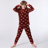Woody pyjama jongens - koe - rood - 212-1-PLC-V/921 - maat 152