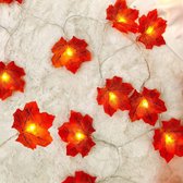 Herfst slinger 1.5 meter met 10LEDs - Herfst decoratie van nep herfstbladeren - LED lichtsnoer warm wit - Lichtketting met 20 herfst bladeren - Herfst versiering