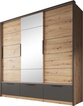 Meubella - Kledingkast Kira - Eiken - Grijs - 230 cm