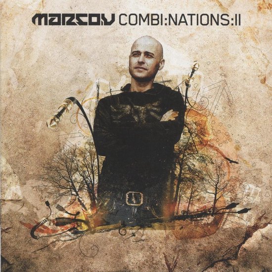 Albumcover met een kalende man met gekruiste armen, met de tekst MARCOV COMBI:NATIONS:II.