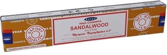 Sandalwood Wierook - Nag Champa - Sandelhout wierookstokjes - 12 stuks Incense per pakje - Satya