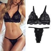 LINGERIE SET top + slip - zwart