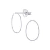 Joy|S - Zilveren ovaal oorbellen - 7 x 11 mm