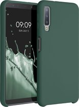 kwmobile telefoonhoesje geschikt voor Samsung Galaxy A7 (2018) - Hoesje met siliconen coating - Smartphone case in mosgroen