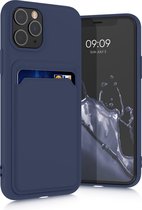 kwmobile hoesje voor Apple iPhone 11 Pro - Telefoonhoesje met pasjeshouder - Smartphone hoesje in donkerblauw