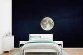 Behang - Fotobehang Maan - Universum - Nacht - Breedte 390 cm x hoogte 260 cm