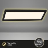 Briloner Leuchten - LED-plafondlamp, plafondlamp incl. backlight-effect, 22 Watt, 3.000 lumen, 3.000 Kelvin, wit-zwart
