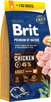Brit Premium by Nature nourriture pour chien Adulte M 15 + 3 kg OFFERT - Chien