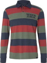 Tom Tailor Lange mouw Polo shirt - 1027432 Rood (Maat: XXXL)