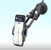FocusFlex Telefoonhouder Auto Zuignap - Dashboard/Voorruit/Spiegel/Bureau - Met Drukknop en Gel 3M - Versie 2021 - 1 Jaar Garantie