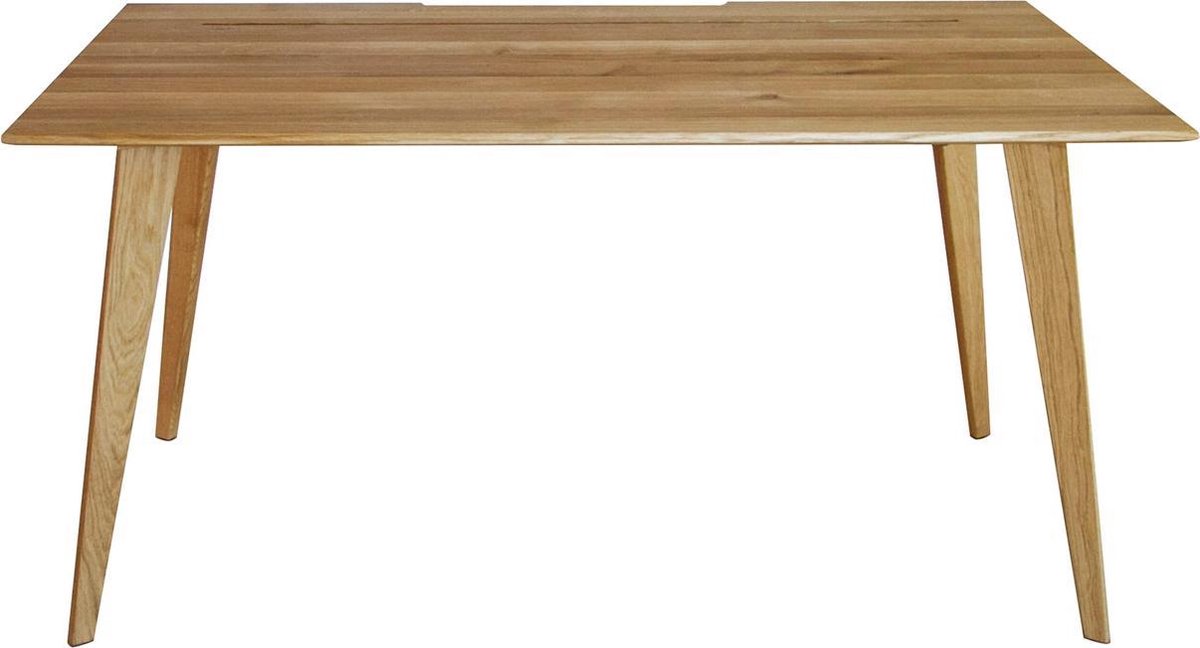 Milo Smart Eikenhout Bureau - Computertafel - Massief Eikenhout - Thuiswerkplek - Minimalistisch Design - 132x65 cm