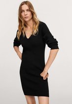 Mango Jurk Gebreide Midi Jurk 17055756 99 Dames Maat - XL